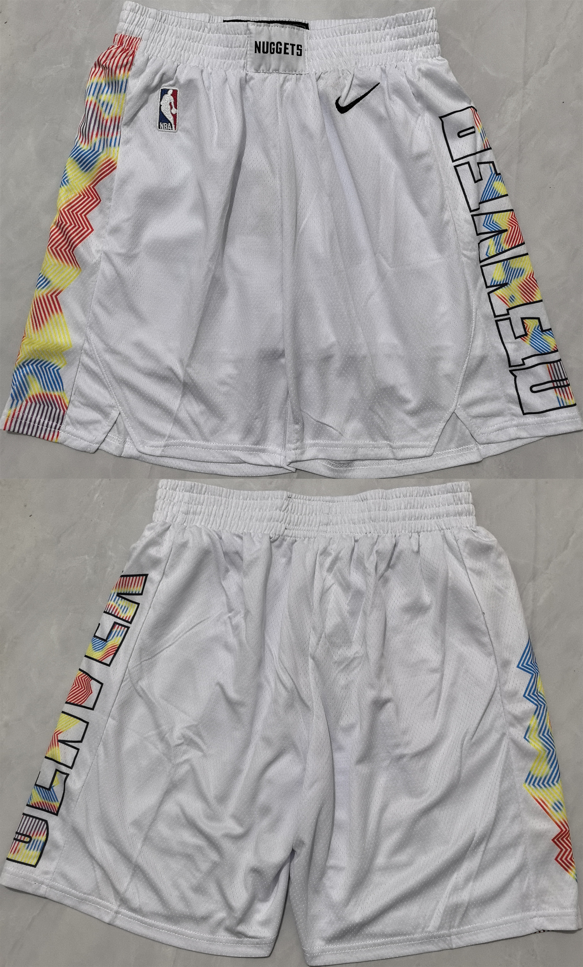 Men's White Denver Nuggets City Edition Shorts (Run Small) 001